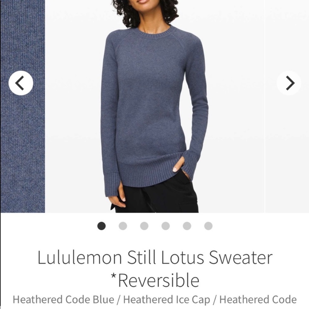 Lululemon Still Lotus Reversible Sweater Blue
